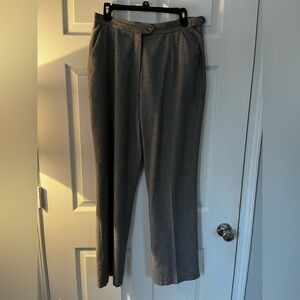 Gray Textured Pant with Straight Leg